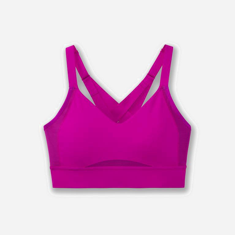 Brooks Drive Interlace Australia - Women's Running Bra - Magenta/Heliotrope (230948-QWM)